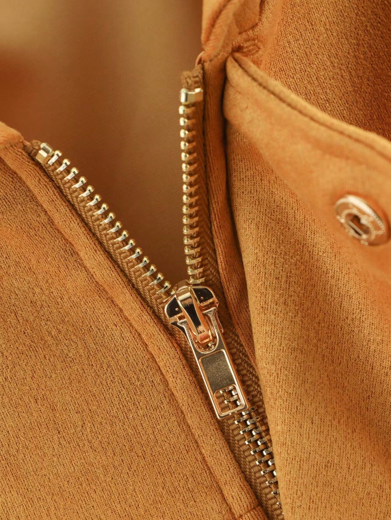 Street Fashion Turndown Collar Vintage Long Sleeve Zipper Jacket