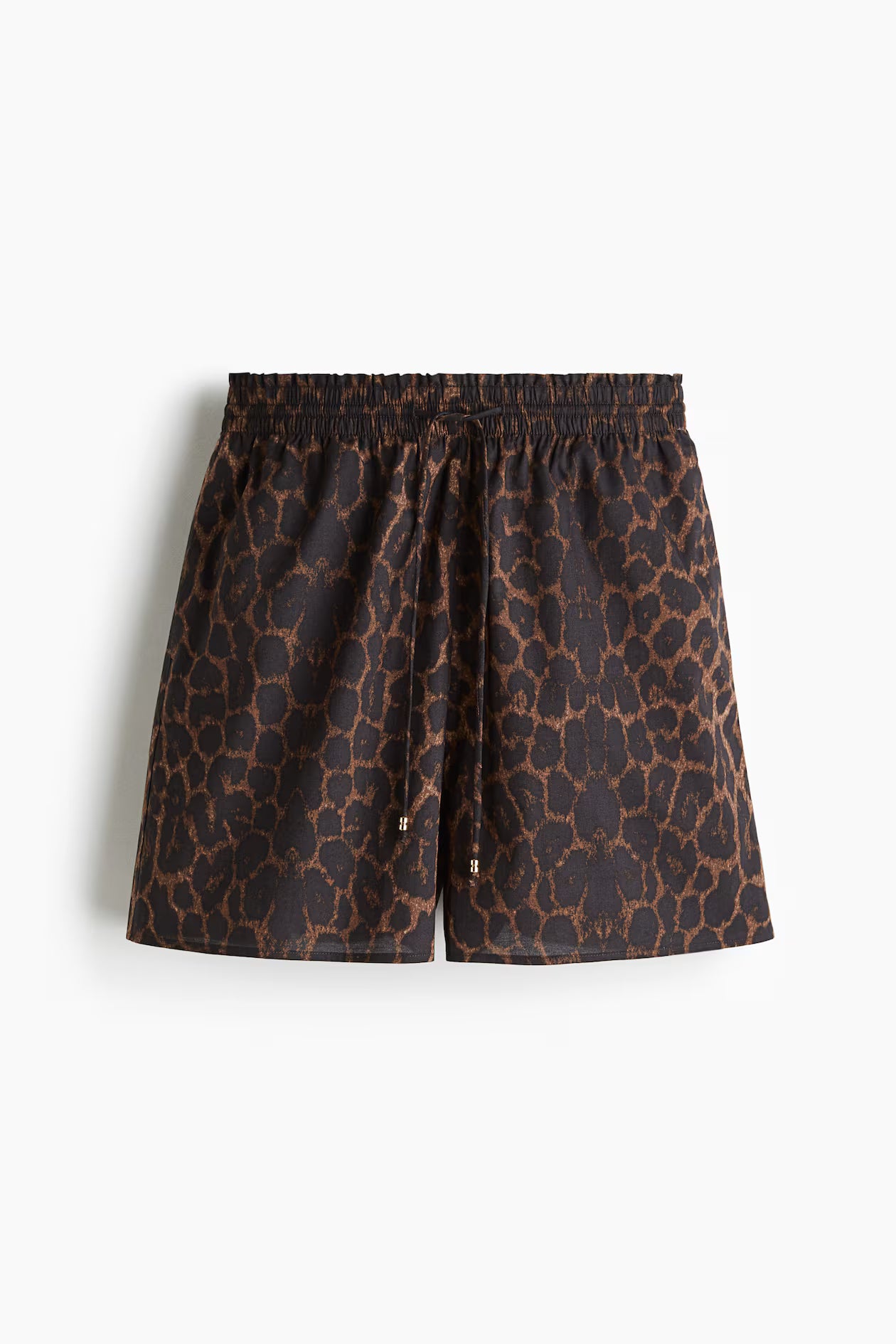 Leopard Printed Cotton Shirt & Drawstring Shorts Set