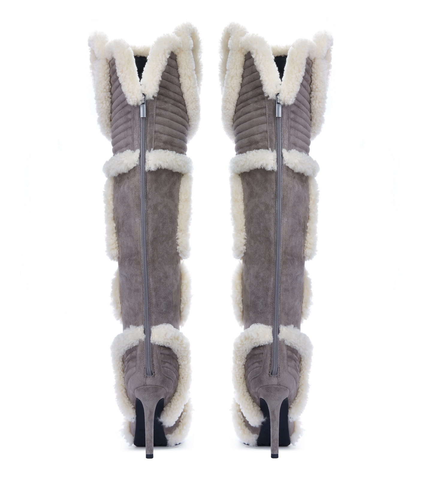 Sliver Suede Python Boots