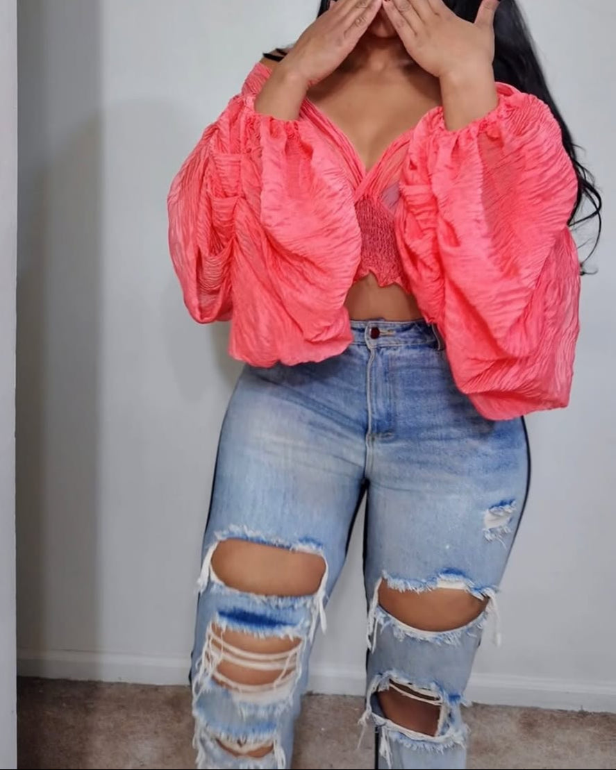 Sheer Off-the-shoulder Mesh Top