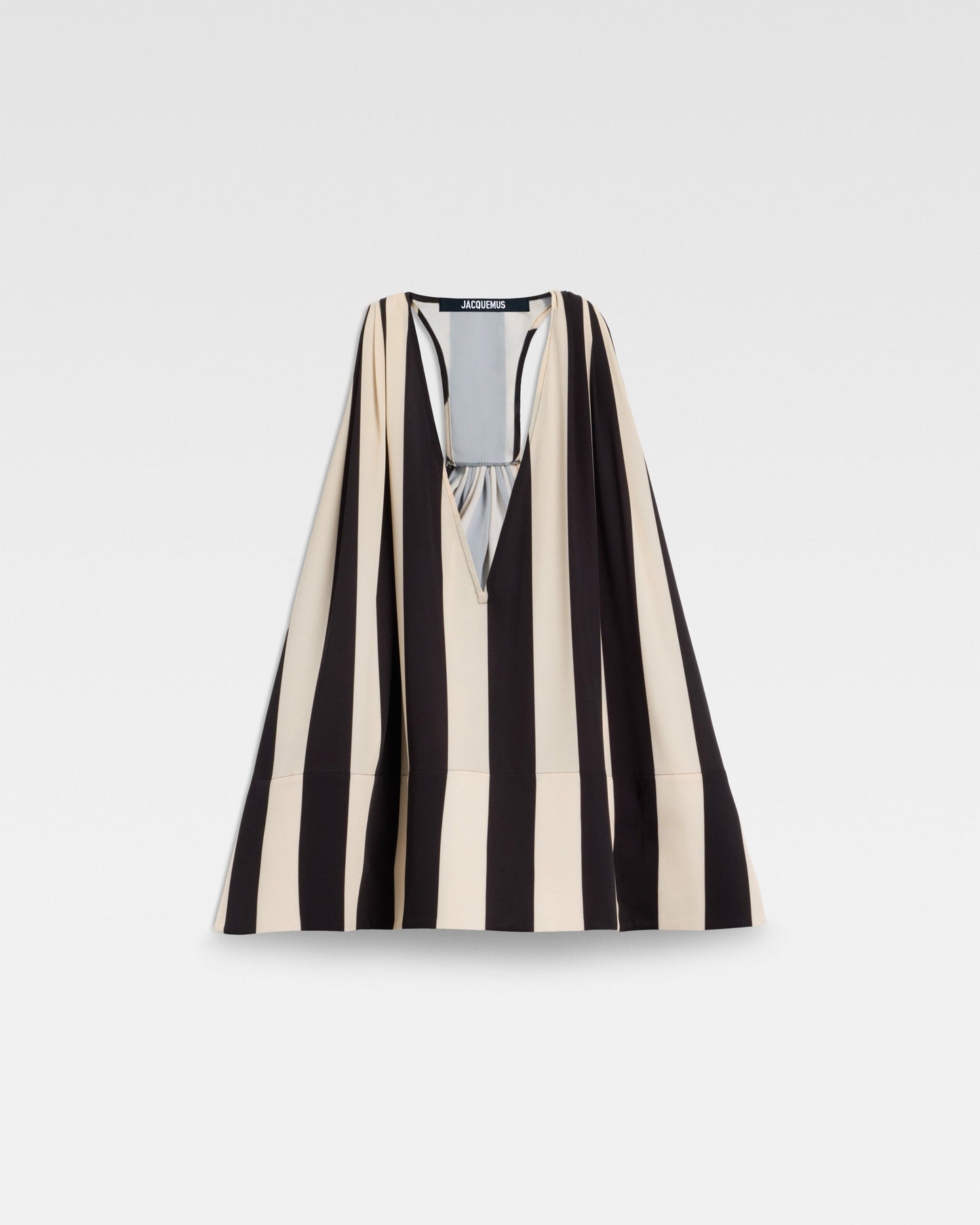 Halter Neck Black&white Vertical Striped Loose Vest