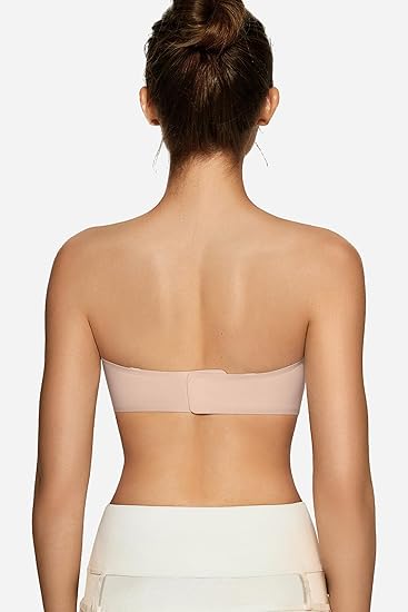 Women's Strapless Bras Push Up Bandeau Non Slip Wireless Supportive Padded Bras