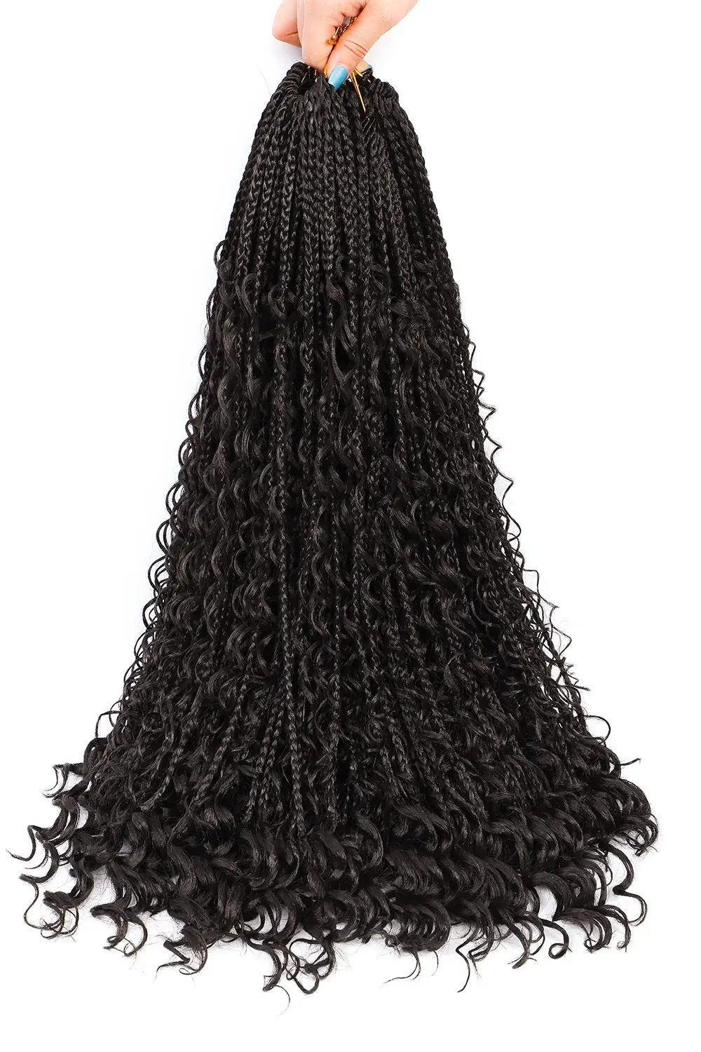 Boho Crochet Box Braids, Pre-Looped Deep Wave 20 Strands
