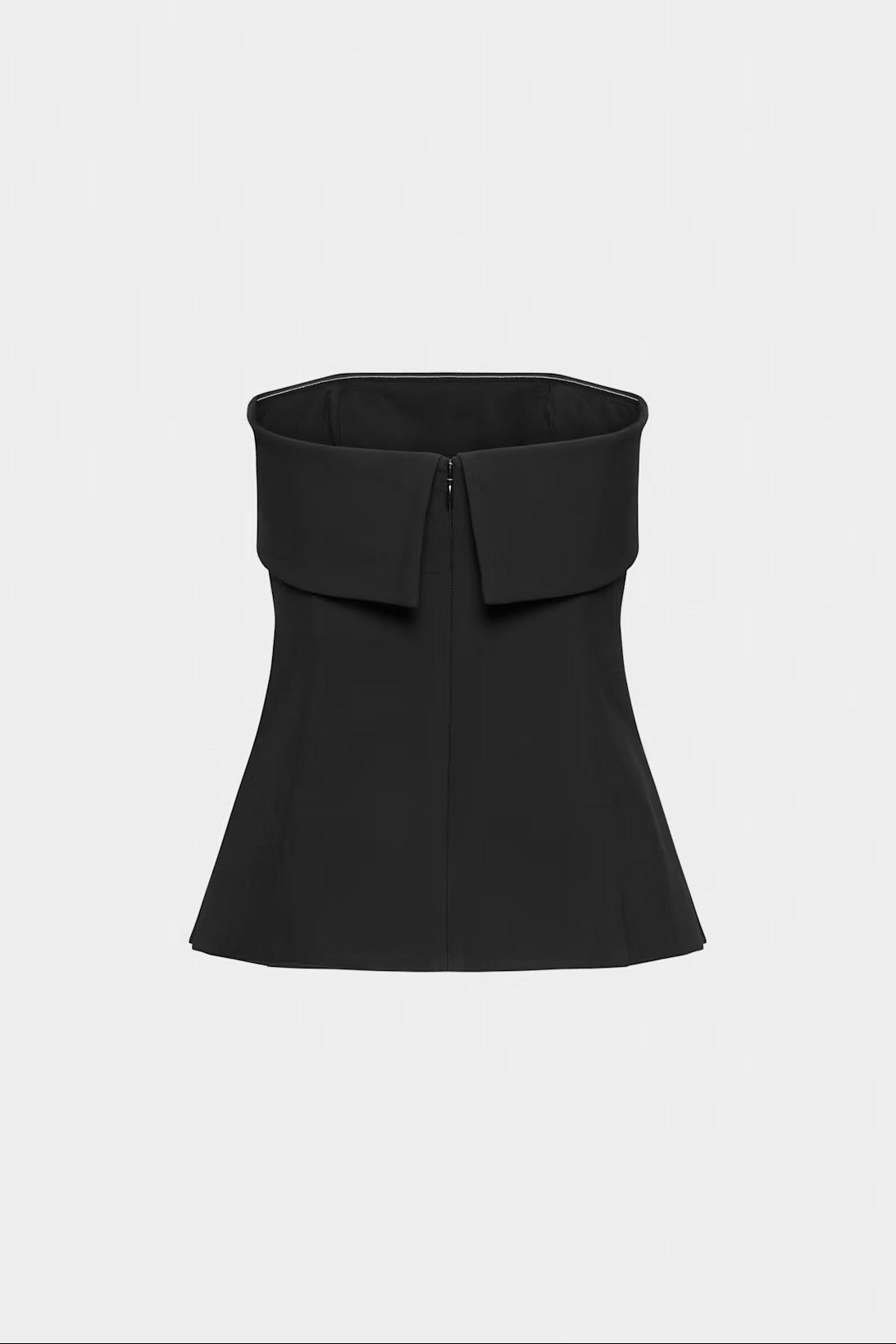 Black Fold-Over Strapless Top