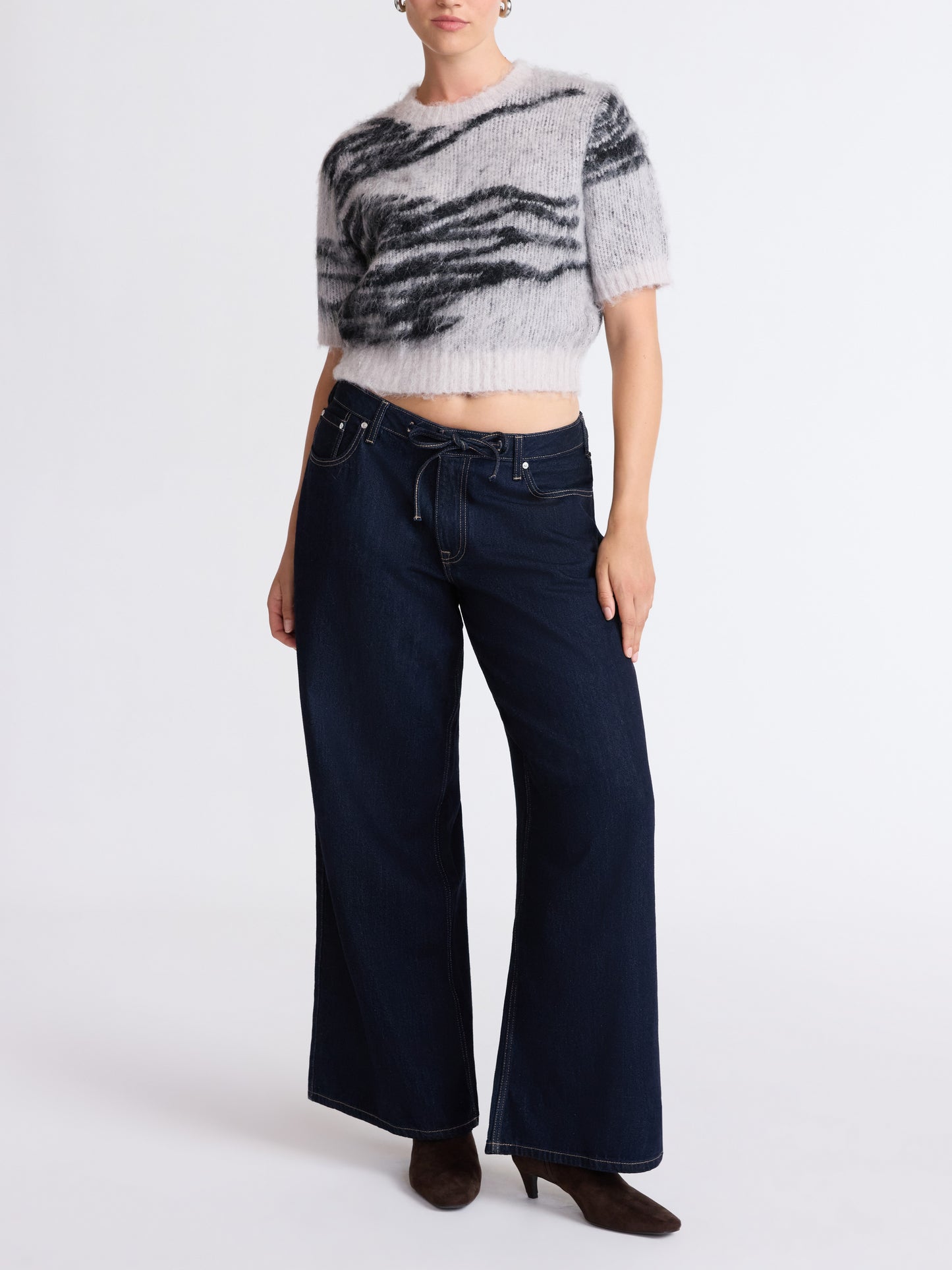 Fluffy Short Sleeve Sweater