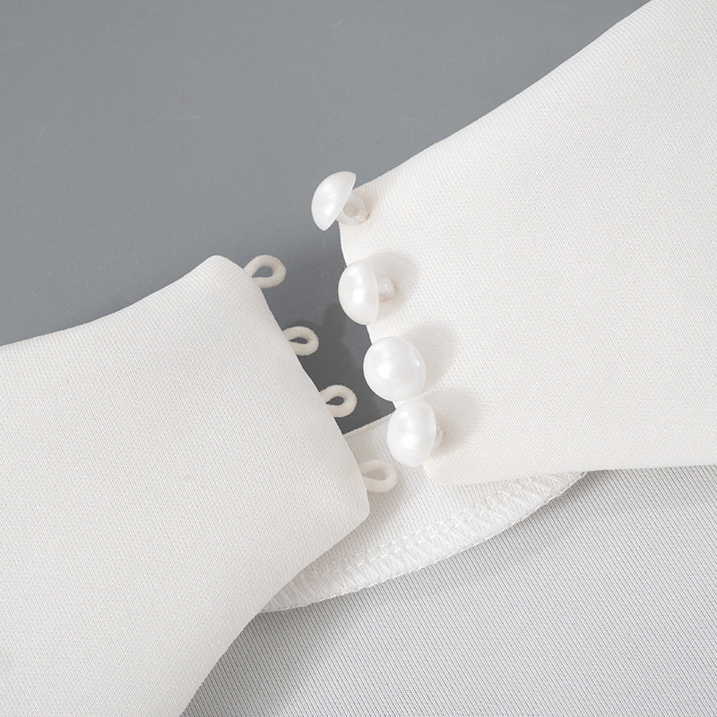 Mock Neck Long Sleeve Backless Sexy Mini Dress