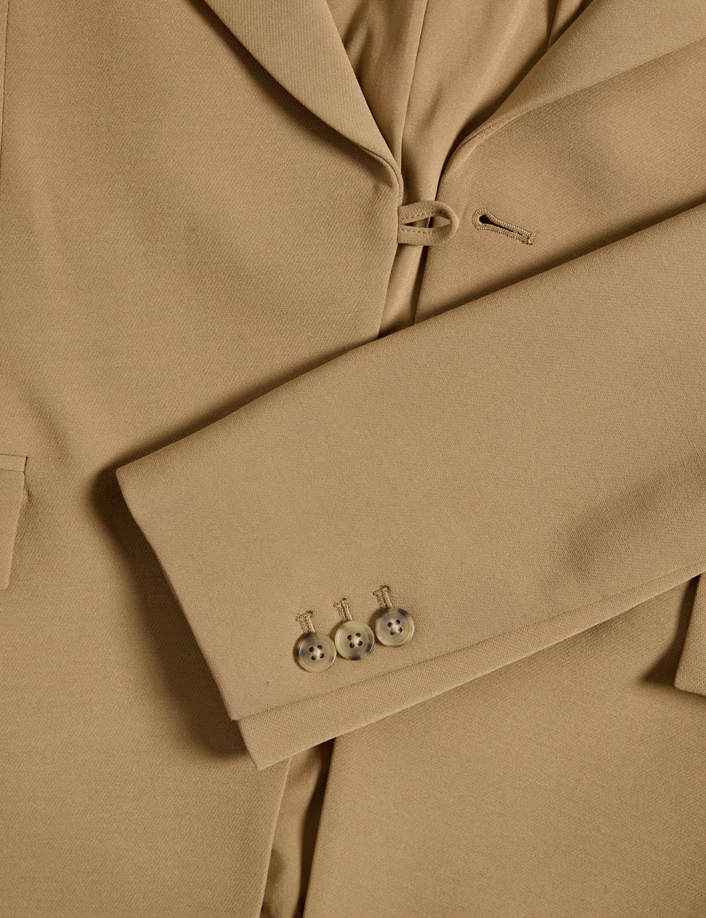 Twill Tailored Cinched Waist Blazer