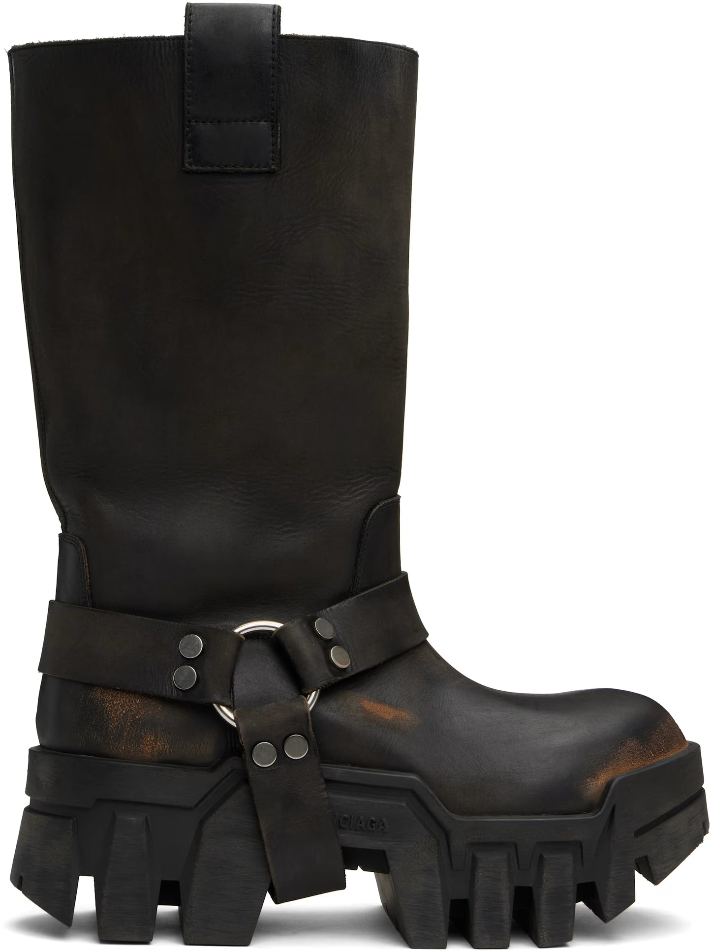 Black Bulldozer Harness Boots