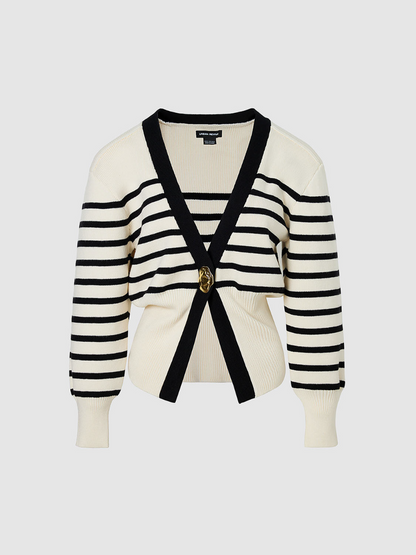 Striped Knitted Cardigan