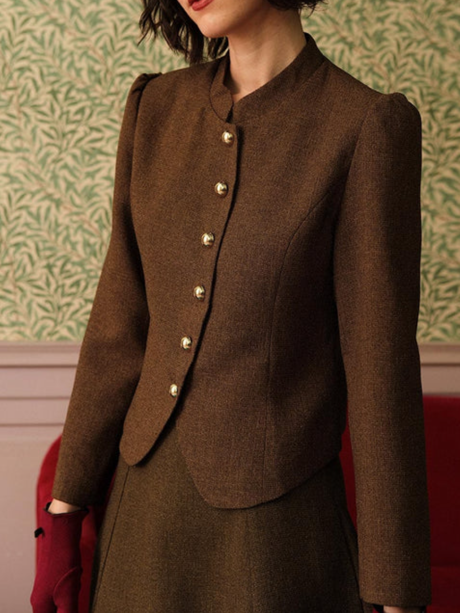 Tweed Single-breasted Vintage Jacket