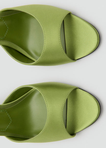 Satin-effect heeled sandals