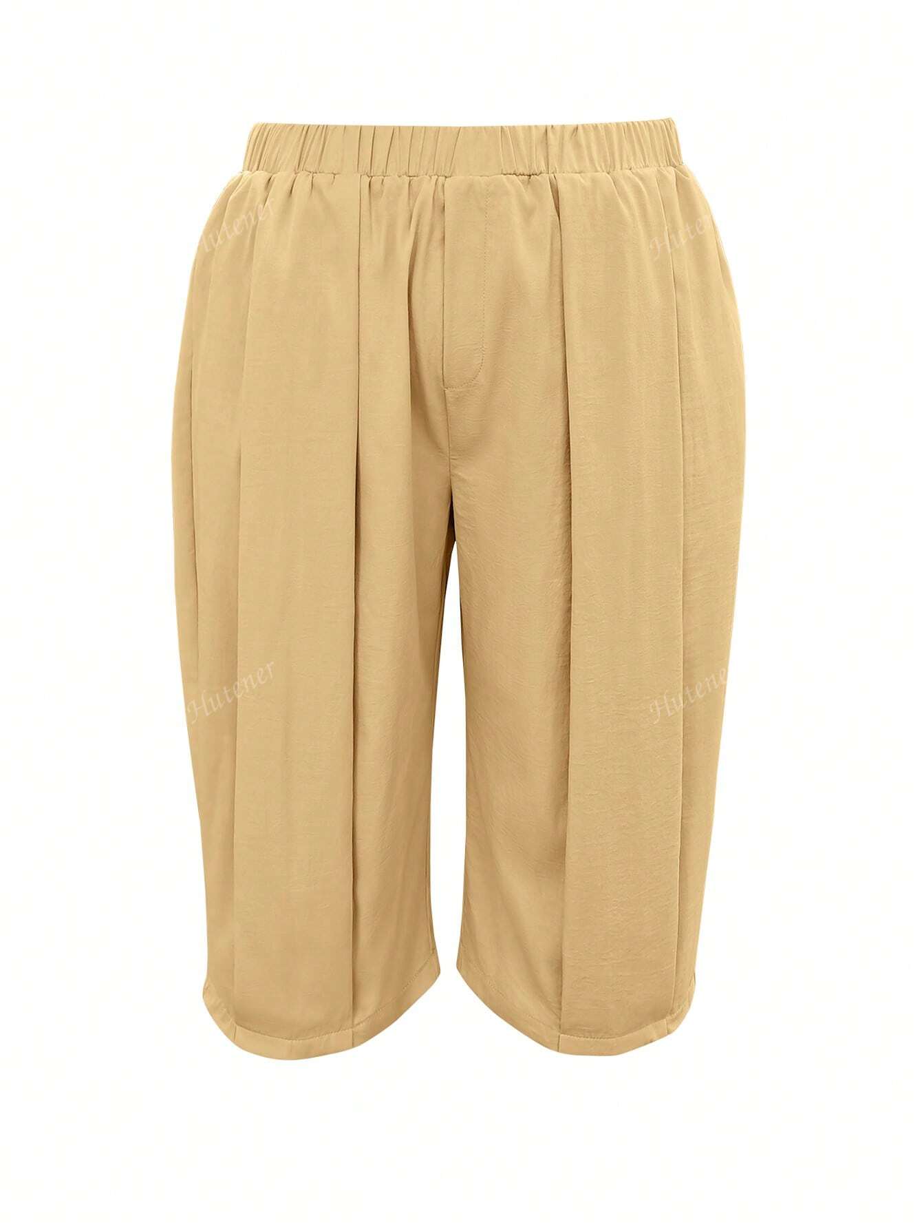 Women's Casual Wide Leg Pants With Elastic Waist And Pockets