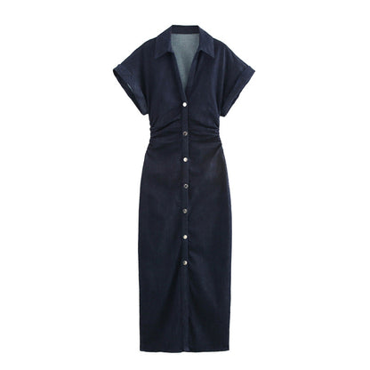 Slim Fit Denim Midi Dress