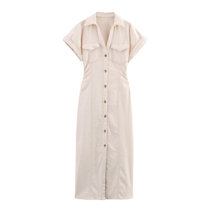 Slim Fit Denim Midi Dress