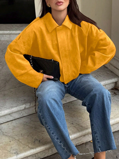 Street Fashion Turndown Collar Vintage Long Sleeve Zipper Jacket