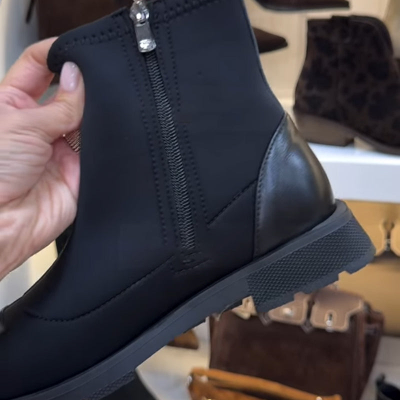 Side Zip Flat Stretch Boots