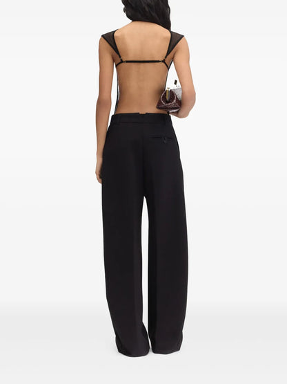 Black Wide-Leg Balloon Trousers