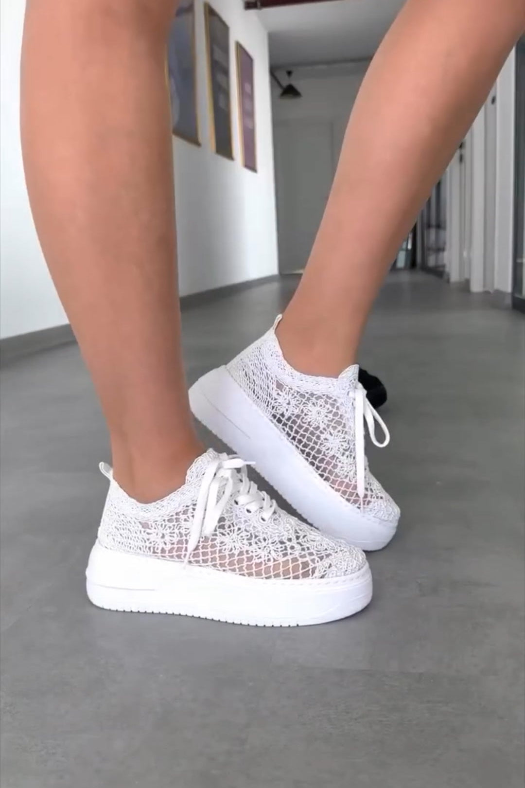 Hollow Lace Woven Thick-Soled Casual Shoes