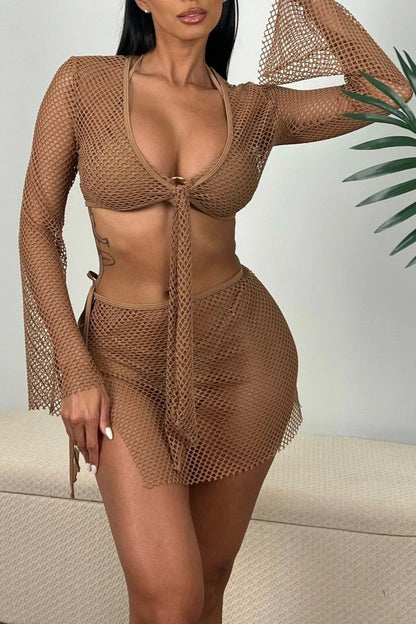 TULUM COVER UP TIE SKIRT SUIT