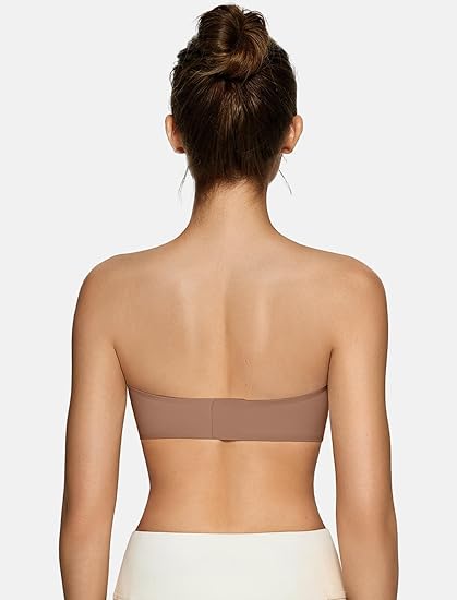 Women's Strapless Bras Push Up Bandeau Non Slip Wireless Supportive Padded Bras