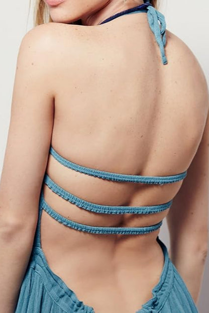Women's Summer Boho Sexy Backless Long Dresses