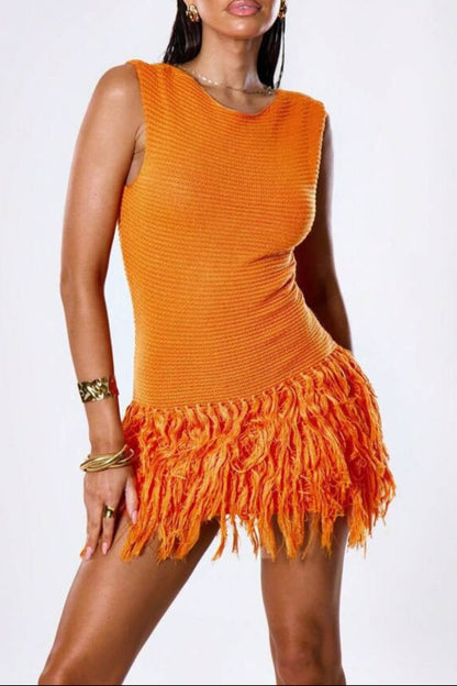 Fringed Crochet Mini Dress – Boho Beach Resort Holiday Look