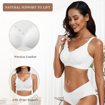 Womens Wireless Bras Push Up Support Full Coverage Bralettes No Underwire Bra Comfortable Everyday Seamless Tshirt Bras