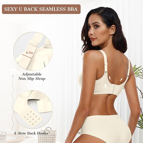 Womens Wireless Bras Push Up Support Full Coverage Bralettes No Underwire Bra Comfortable Everyday Seamless Tshirt Bras