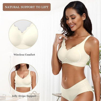 Womens Wireless Bras Push Up Support Full Coverage Bralettes No Underwire Bra Comfortable Everyday Seamless Tshirt Bras