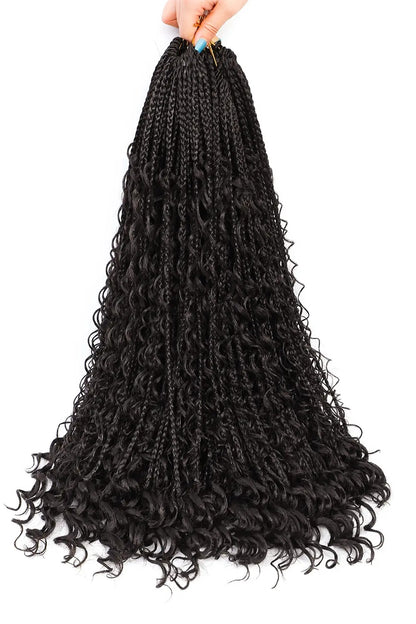 Boho Crochet Box Braids, Pre-Looped Deep Wave 20 Strands