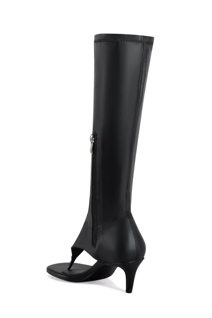 Black Stiletto Flip Flop Boot