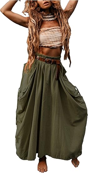 Maxi Boho Skirt with Pockets