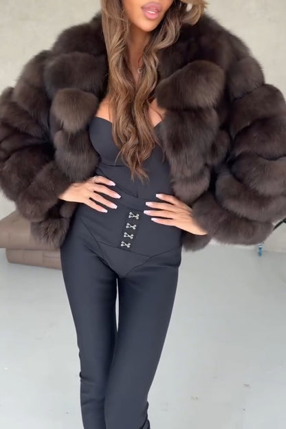 Lapel Luxury Fur Coat