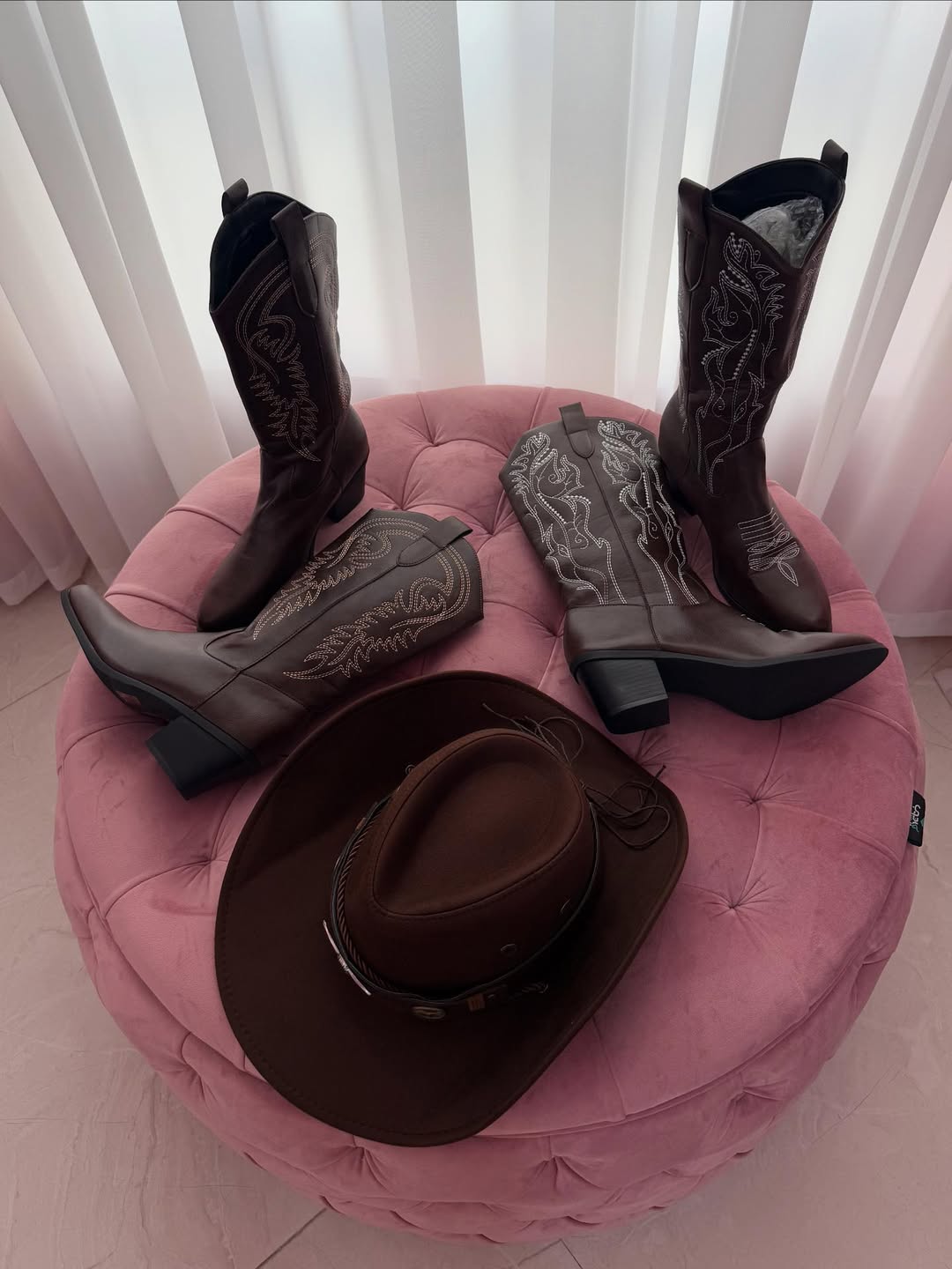 Printed wide-barreled riding boots