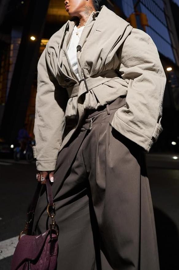 Women's Flipped Hooded Trench in Dark Beige