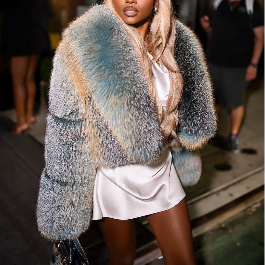 Luxury Gradient Oversized Faux Fur Coat