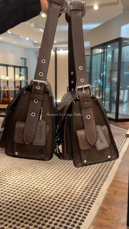 Luxury Vintage Leather Shoulder Bag with Statement Buckle