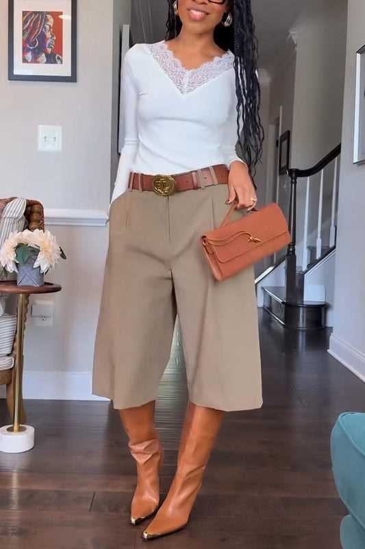 Pleated Bermuda Shorts