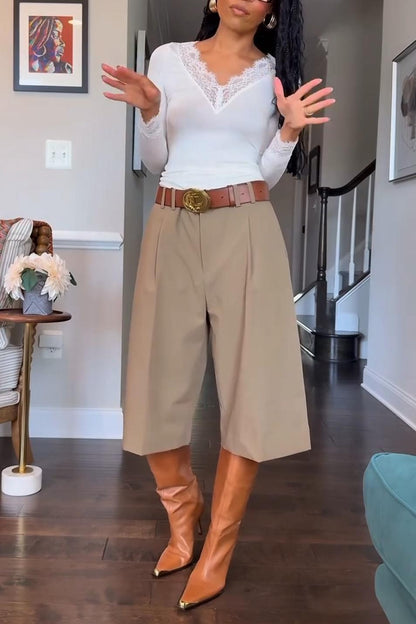 Pleated Bermuda Shorts