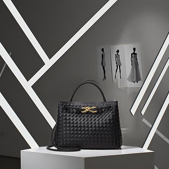 Woven Tote Bag Womens Purse: Vegan Leather Shoulder Handbags