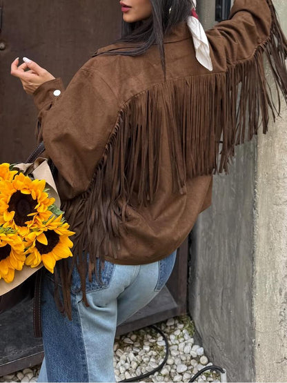 Brown Suede Fringe Jacket