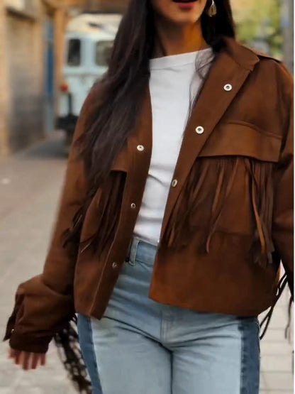 Brown Suede Fringe Jacket