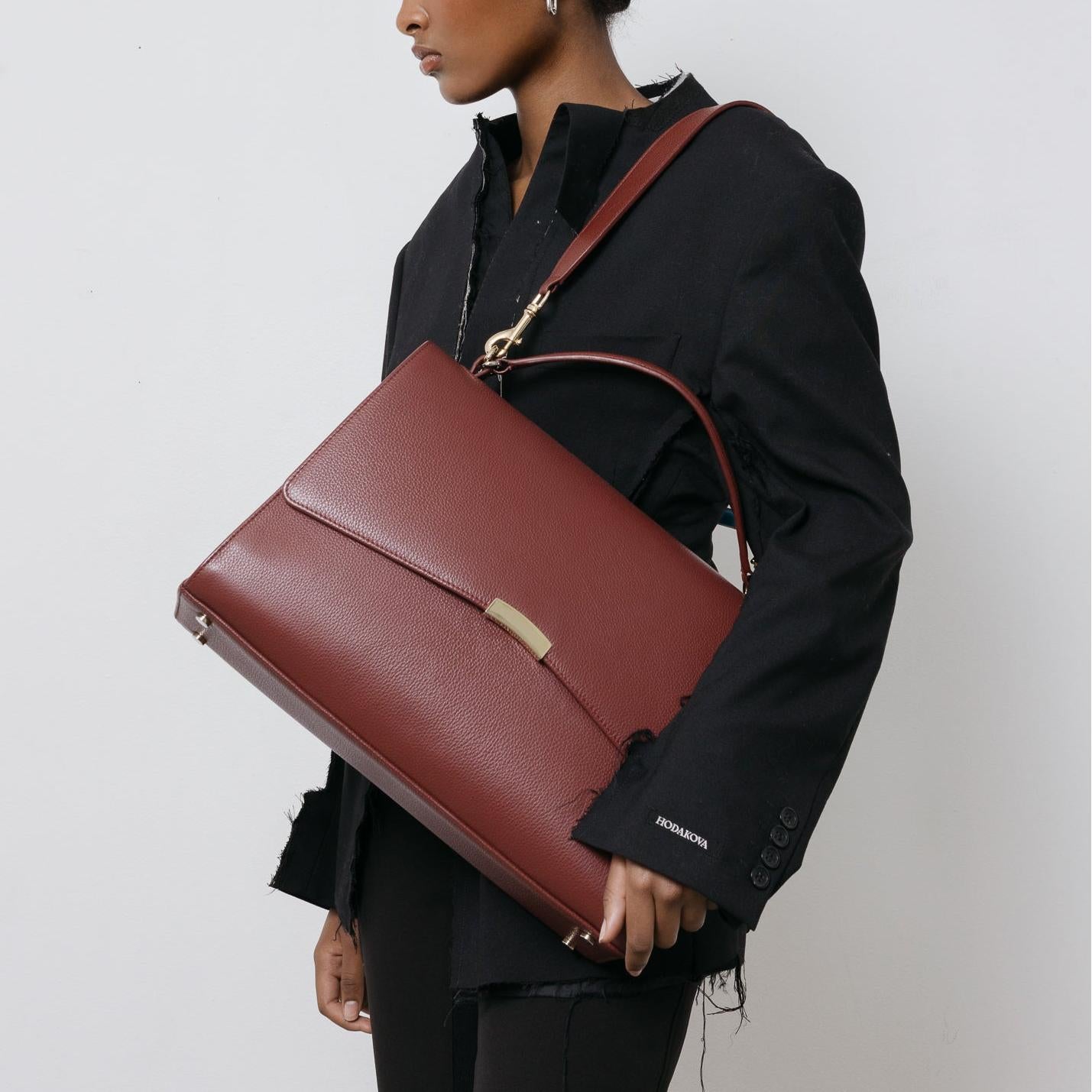 Signature Briefcase - Burgundy/Gold