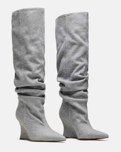 Distortion Grey Fabric Boots