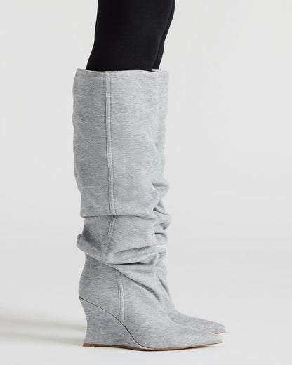 Distortion Grey Fabric Boots