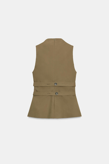 Button-Up Sleeveless Top