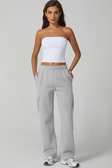 Women's Half Zip Cropped Sweatshirt & Baggy Sweatpants Set