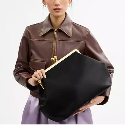 Large Kisslock Frame Bag In Crystal Signature Jacquard