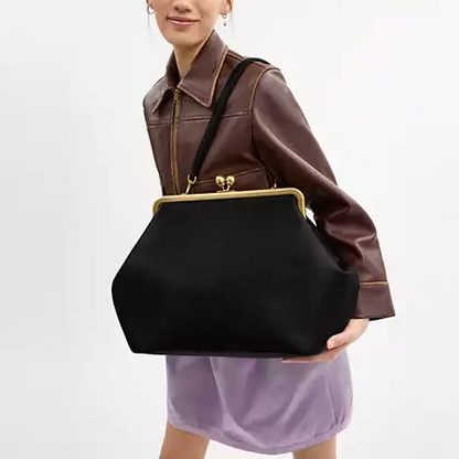 Large Kisslock Frame Bag In Crystal Signature Jacquard