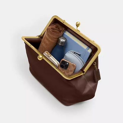 Large Kisslock Frame Bag In Crystal Signature Jacquard